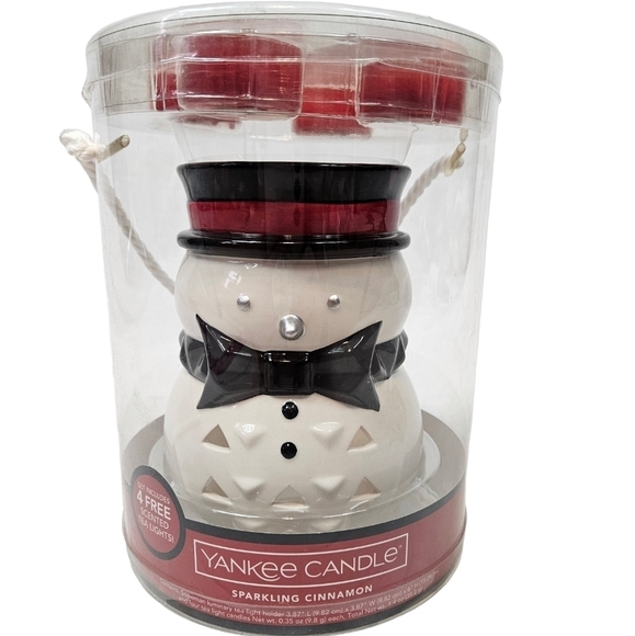 NWT Yankee Candle Holiday Jackson Frost Snowman Luminary Tea‎ Light Wax Warmer - Picture 7 of 7